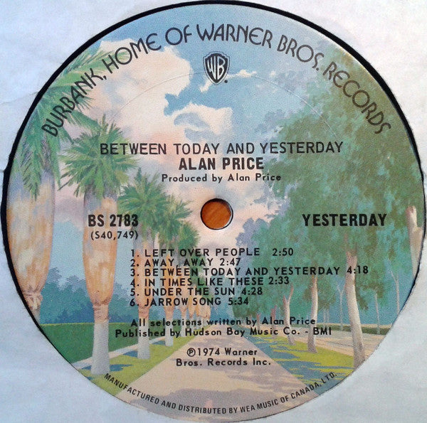 Alan Price : Between Today And Yesterday (LP, Album)