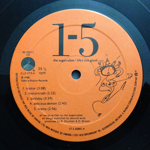 The Sugarcubes : Life's Too Good (LP, Album, Ora)