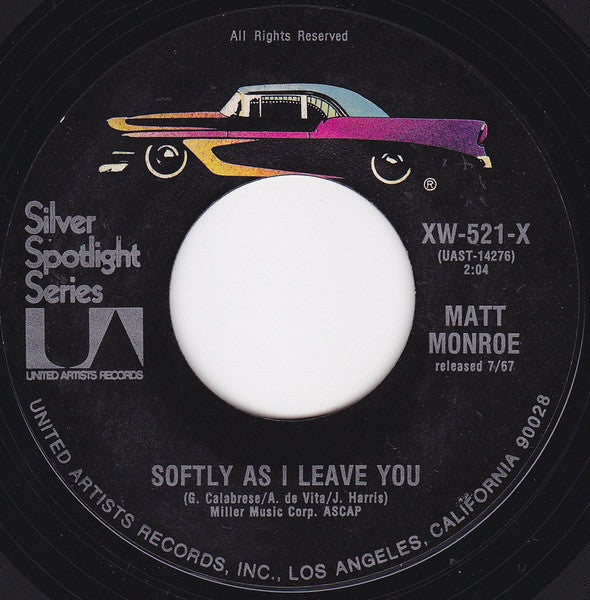 Matt Monro : Walk Away (Warum Nur Warum) / Softly As I Leave You (7", Single, RE)