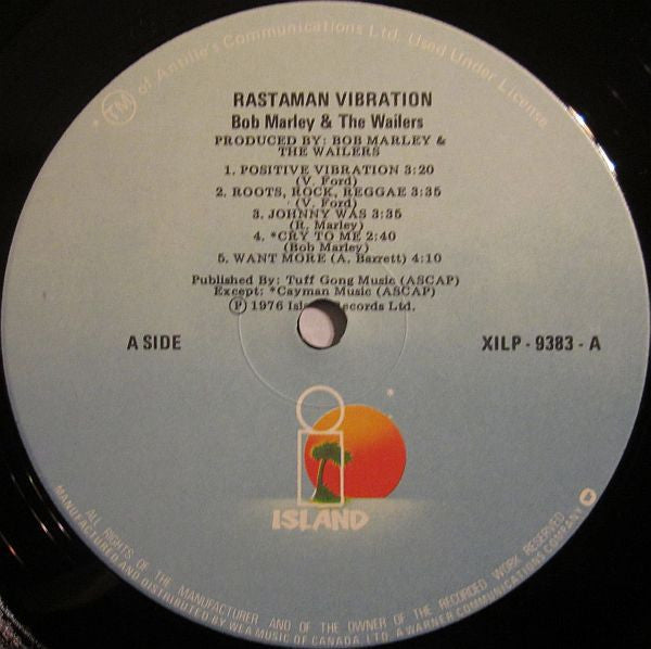 Bob Marley & The Wailers : Rastaman Vibration (LP, Album, RE)