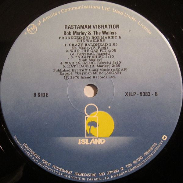 Bob Marley & The Wailers : Rastaman Vibration (LP, Album, RE)