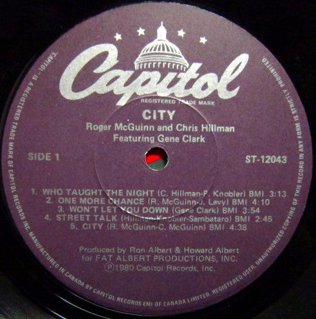 Roger McGuinn - Chris Hillman Featuring Gene Clark : City (LP, Album)