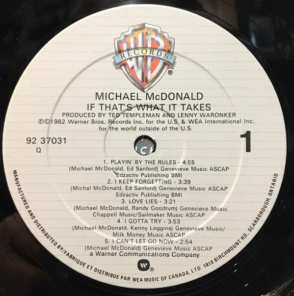 Michael McDonald : If That's What It Takes (LP, Album)