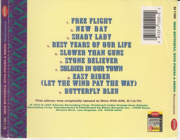 Iron Butterfly , With Mike Pinera & El Rhino : Metamorphosis (CD, Album, RM)