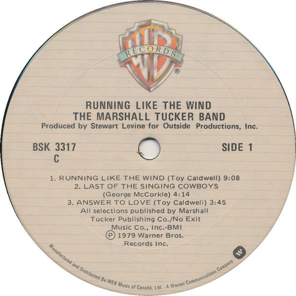The Marshall Tucker Band : Running Like The Wind (LP, Album, Gat)