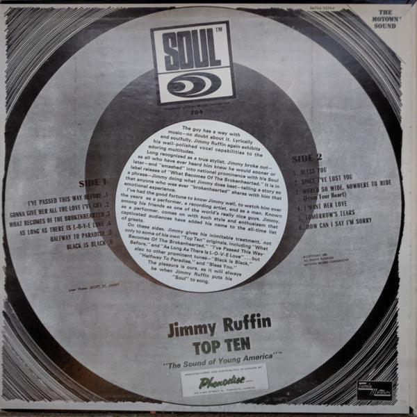 Jimmy Ruffin : Sings Top Ten (LP, Album, Mono)
