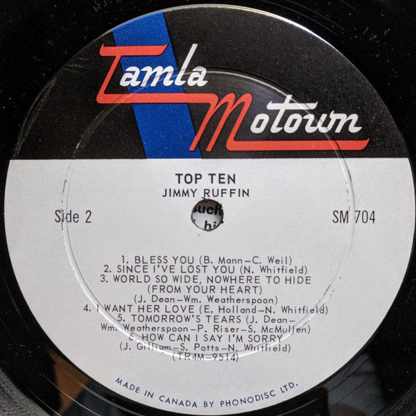Jimmy Ruffin : Sings Top Ten (LP, Album, Mono)