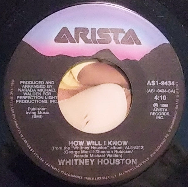 Whitney Houston : How Will I Know (7", Single)