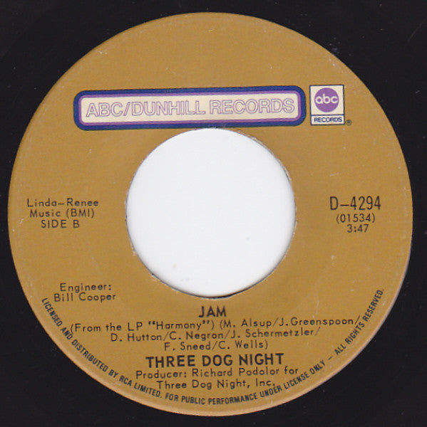 Three Dog Night : An Old Fashioned Love Song (7", Single)