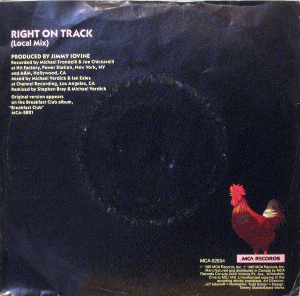 Breakfast Club : Right On Track (7")
