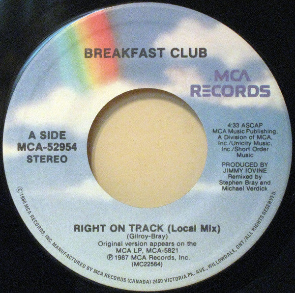 Breakfast Club : Right On Track (7")