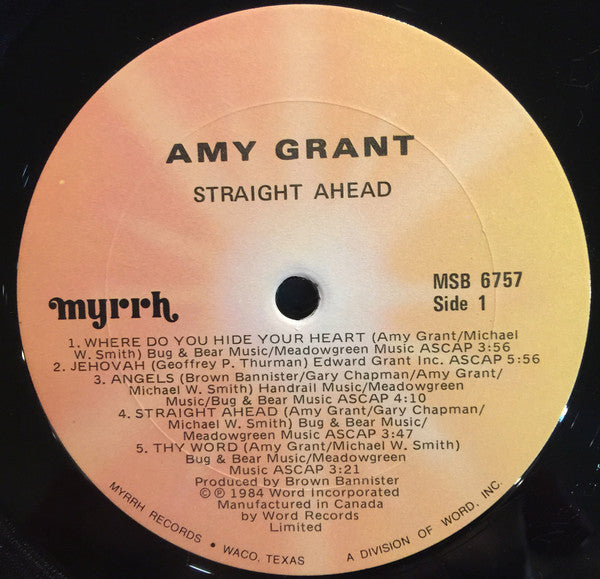 Amy Grant : Straight Ahead (LP, Album)