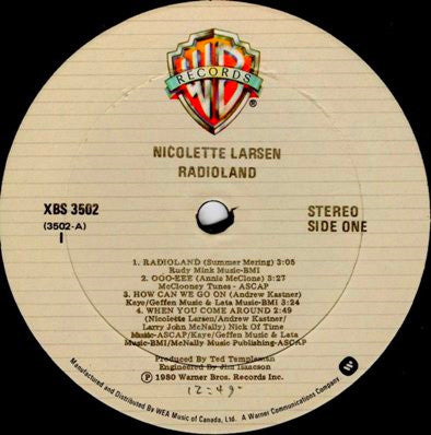 Nicolette Larson : Radioland (LP, Album)