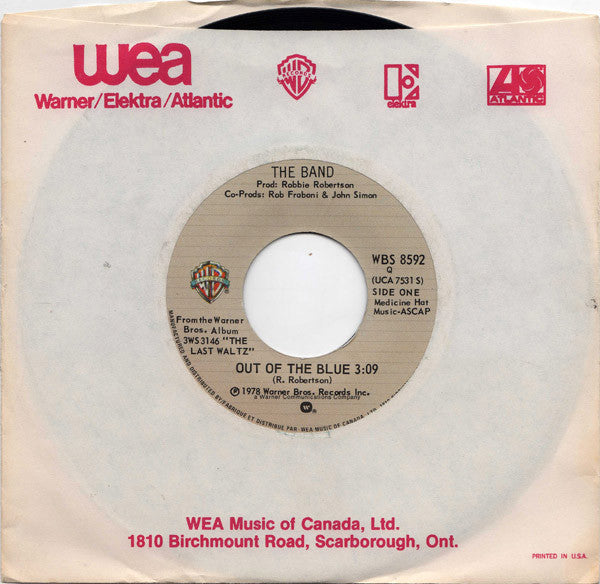 The Band : Out Of The Blue / The Well (7", Single)