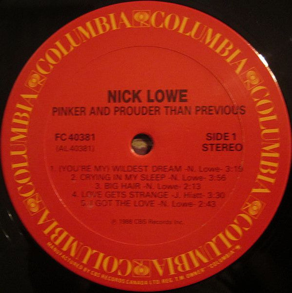 Nick Lowe : Pinker And Prouder Than Previous (LP, Album)
