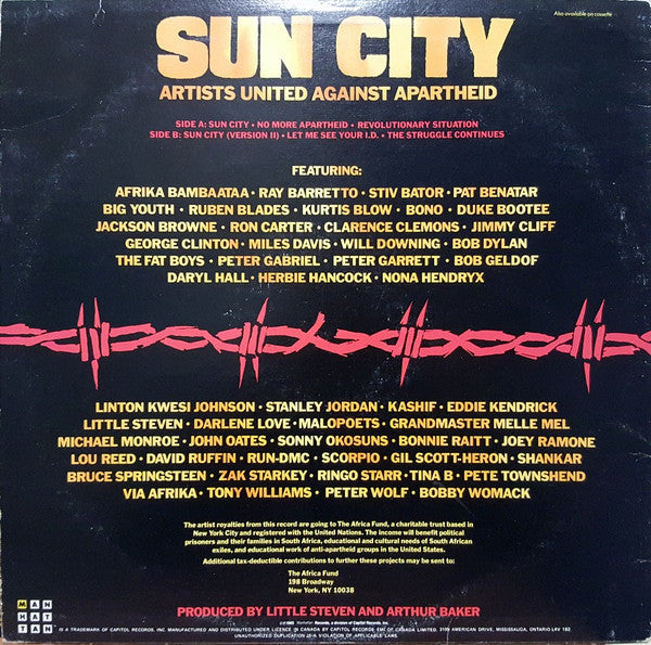 Artists United Against Apartheid : Sun City (LP, Album)