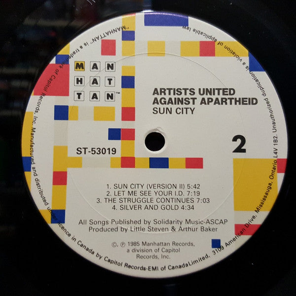 Artists United Against Apartheid : Sun City (LP, Album)