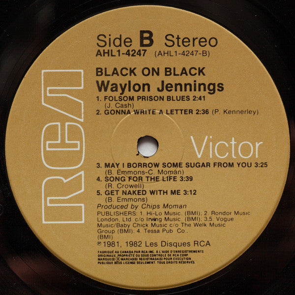 Waylon Jennings : Black On Black (LP, Album)