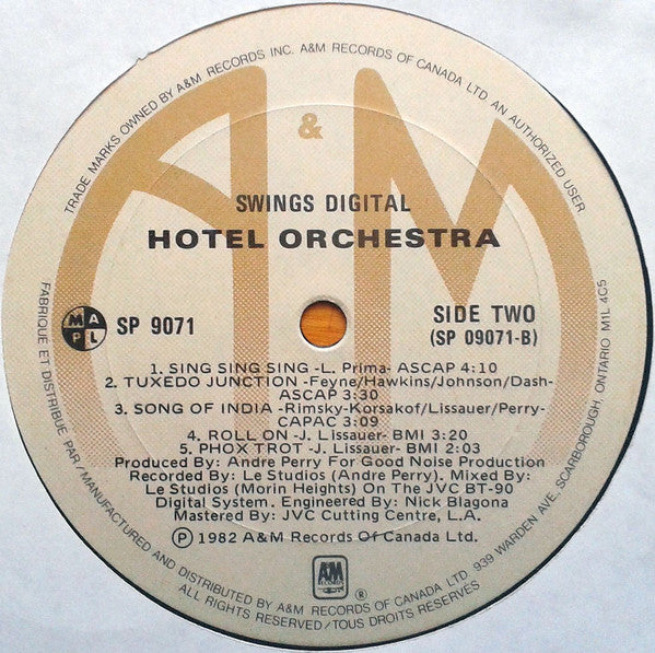 The Hotel Orchestra : Swings Digital (LP, Album)