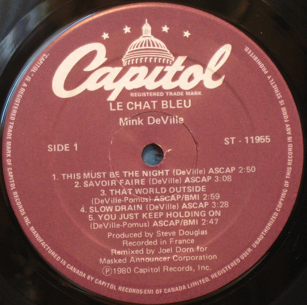 Mink DeVille : Le Chat Bleu (LP, Album)