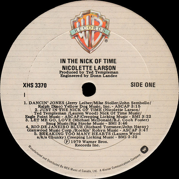 Nicolette Larson : In The Nick Of Time (LP, Album)