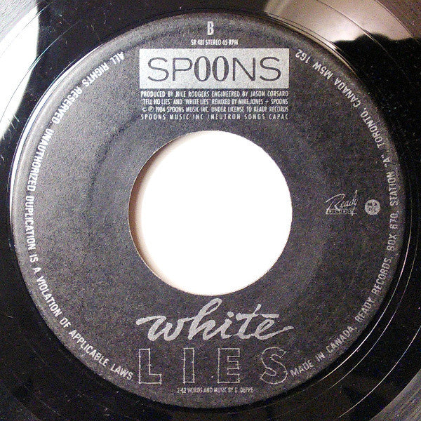 Spoons : Tell No Lies (7")