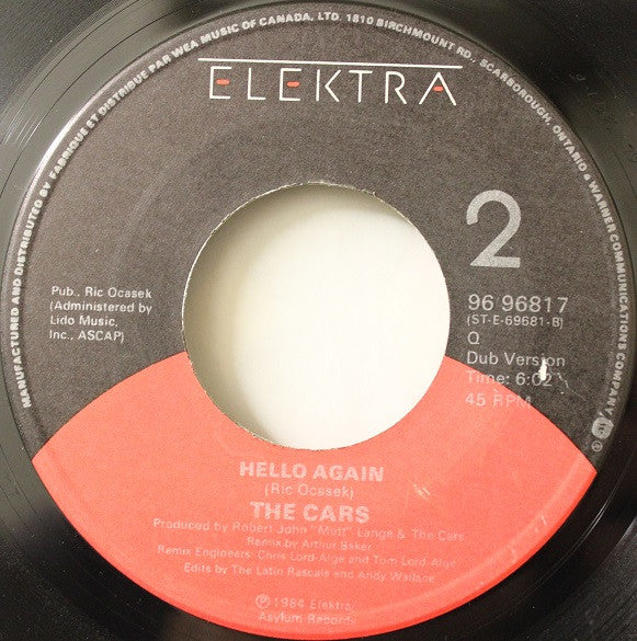 The Cars : Hello Again (7", Single)