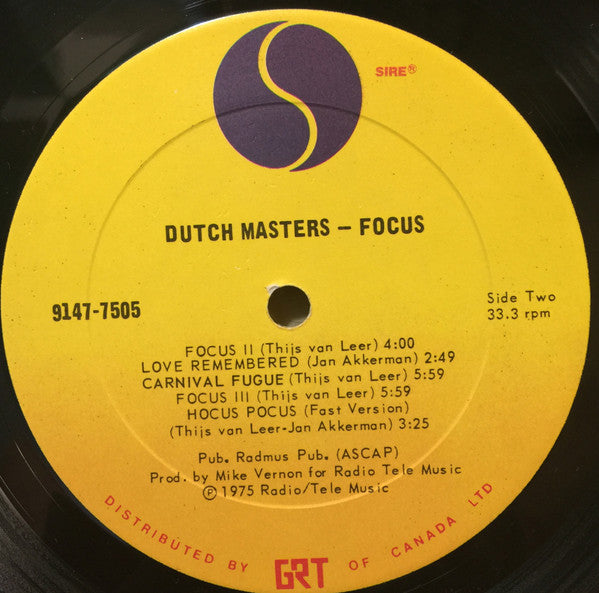 Focus (2) : Dutch Masters (LP, Comp)