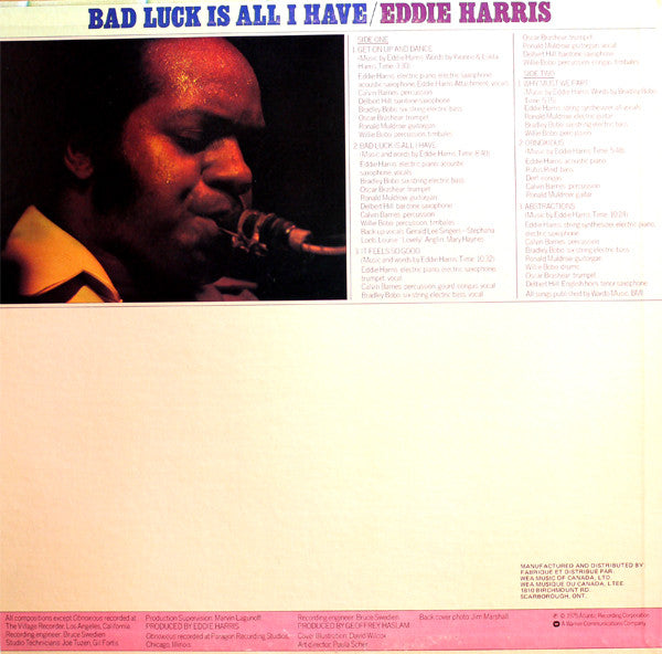 Eddie Harris : Bad Luck Is All I Have (LP, Album)