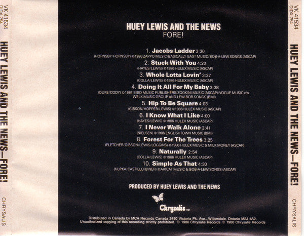 Huey Lewis And The News* : Fore! (CD, Album)