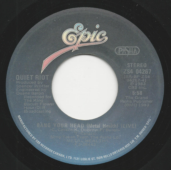Quiet Riot : Bang Your Head (7", Single)