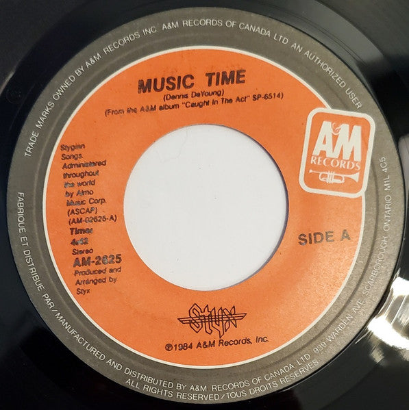 Styx : Music Time (7")