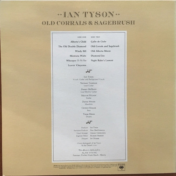 Ian Tyson : Old Corrals & Sagebrush (LP, Album)