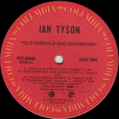 Ian Tyson : Old Corrals & Sagebrush (LP, Album)