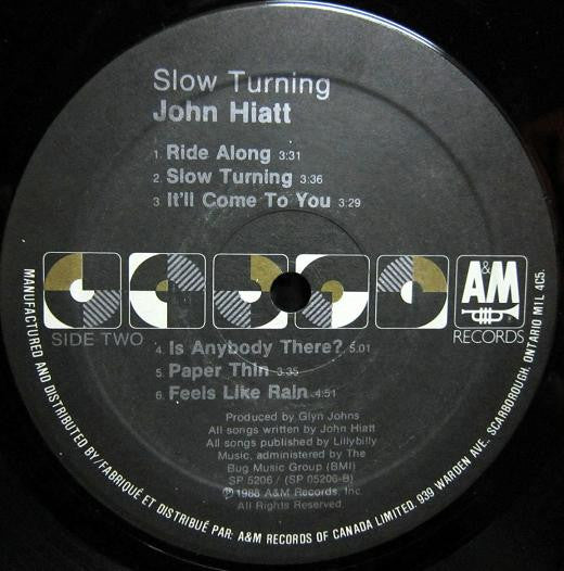 John Hiatt : Slow Turning (LP, Album)