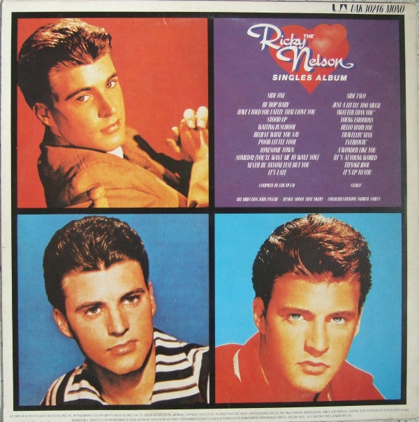 Ricky Nelson (2) : The Ricky Nelson Singles Album (LP, Comp, Mono)
