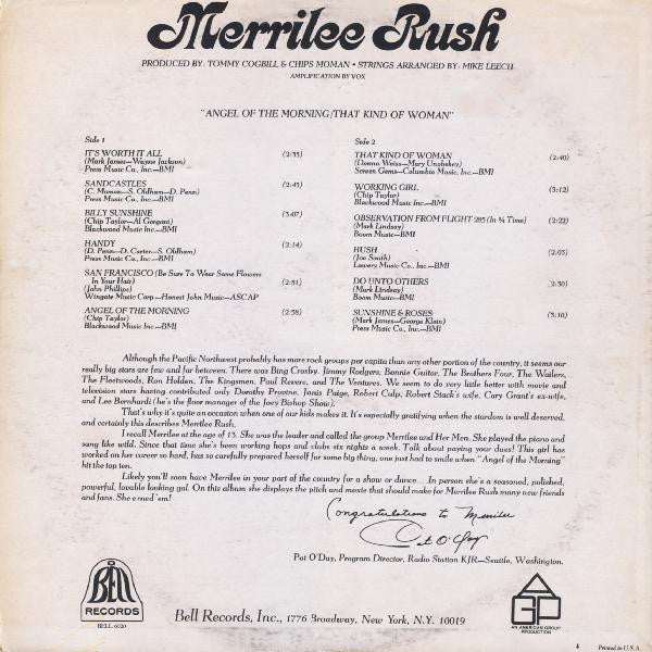 Merrilee & The Turnabouts : Angel Of The Morning / That Kind Of Woman (LP, Album)