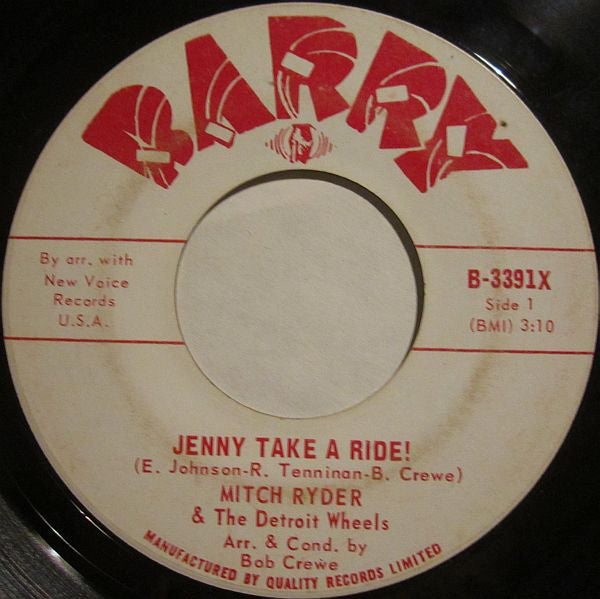 Mitch Ryder & The Detroit Wheels : Jenny Take A Ride! / Baby Jane (Mo-Mo Jane) (7")