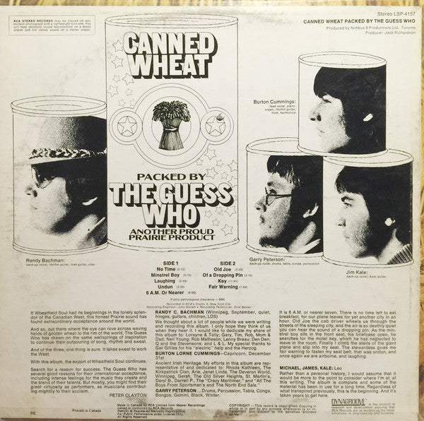 The Guess Who : Canned Wheat (LP, Album)