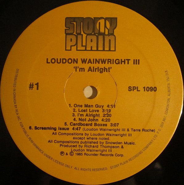 Loudon Wainwright III : I'm Alright (LP, Album)