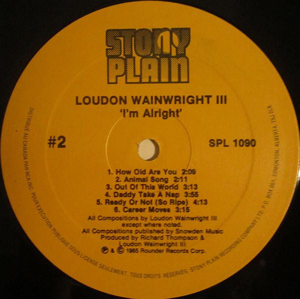 Loudon Wainwright III : I'm Alright (LP, Album)