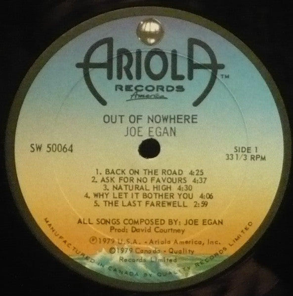 Joe Egan : Out Of Nowhere (LP, Album)