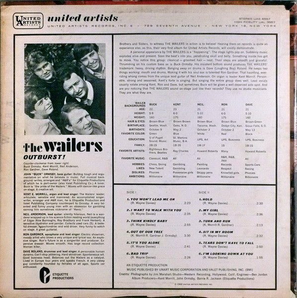 The Wailers (2) : Outburst! (LP, Album, Mono, San)