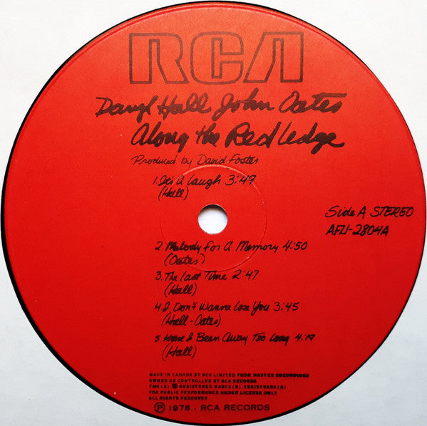 Daryl Hall & John Oates : Along The Red Ledge (LP, Album)