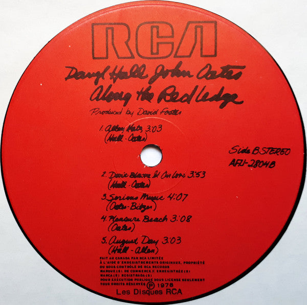 Daryl Hall & John Oates : Along The Red Ledge (LP, Album)