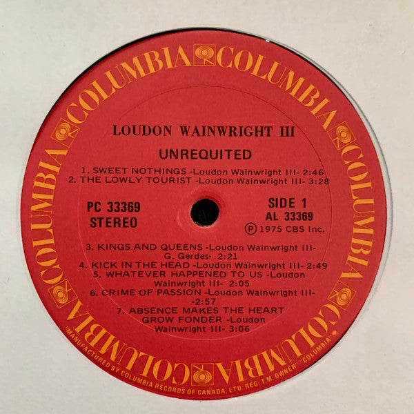 Loudon Wainwright III : Unrequited (LP, Album)