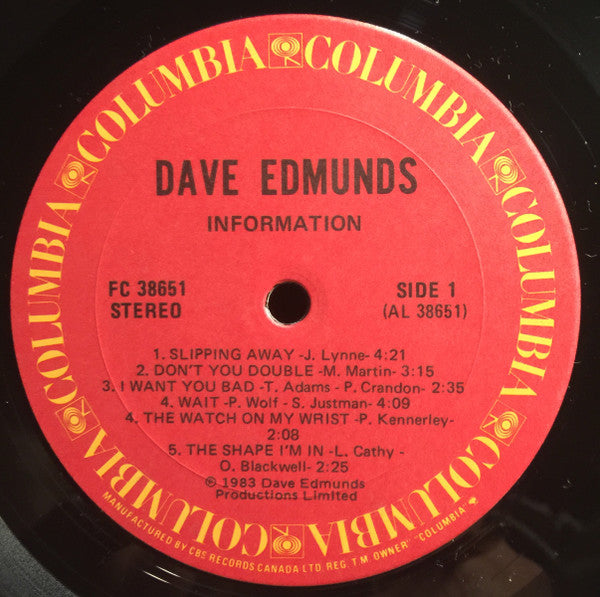 Dave Edmunds : Information (LP, Album)