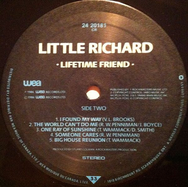 Little Richard : Lifetime Friend (LP)