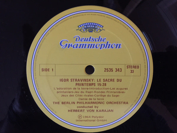 Igor Stravinsky, Berliner Philharmoniker, Herbert von Karajan : Le Sacre Du Printemps (LP, Album, RE)