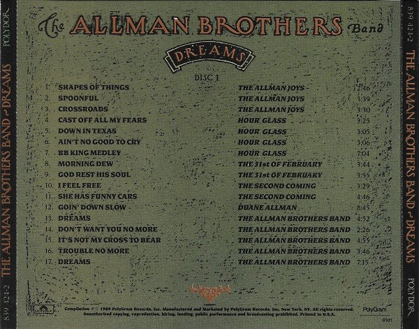 The Allman Brothers Band : Dreams (4xCD, Comp + Box)